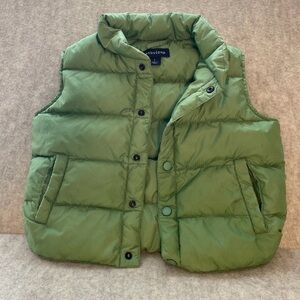 Lands' End Vest Boys youth small 4 Green Down Puffer Sleeveless Jacket Winter